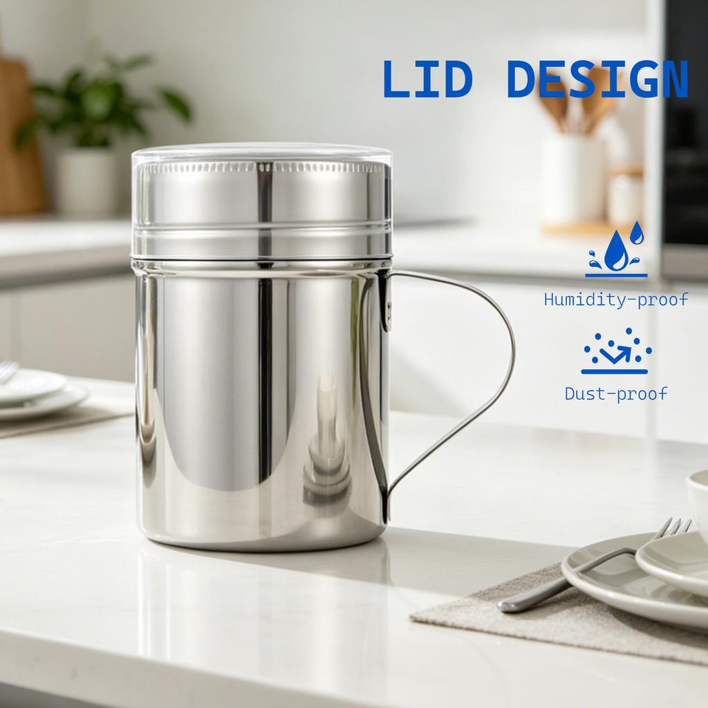 380/200ml Spice Shaker Stainless Steel Seasoning Jar Pepper Bottle Toothpick Holder Cook Salt Shaker Cocoa Cinnamon Sugar Shaker