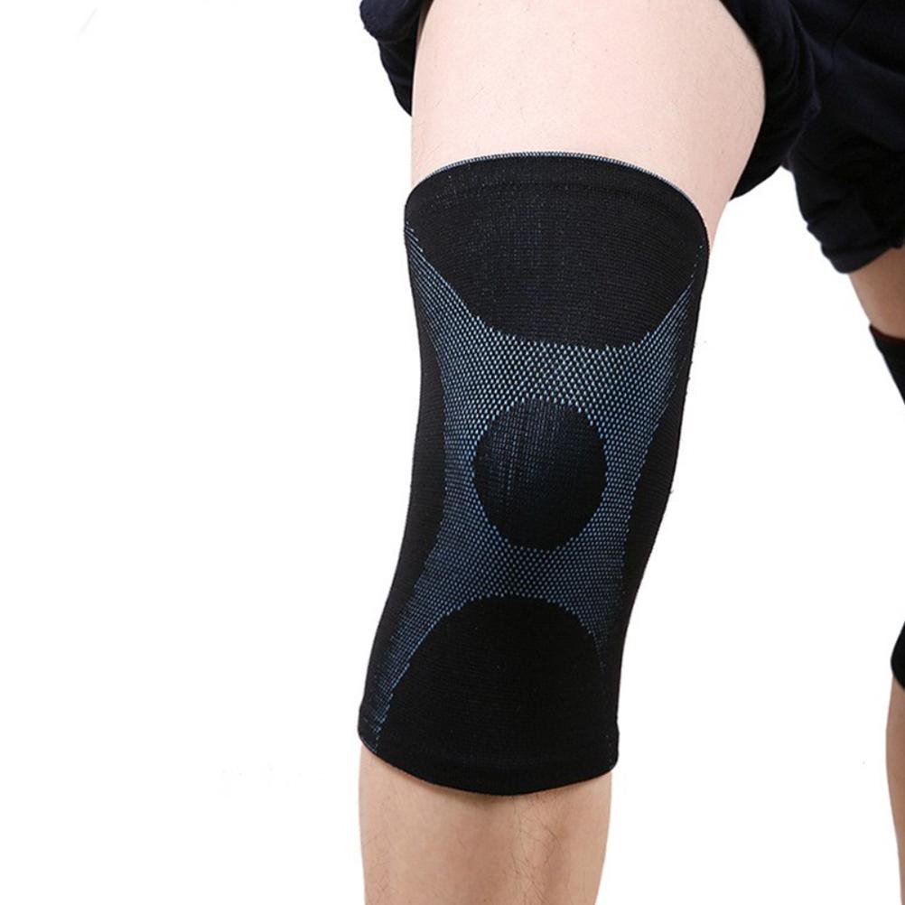 2 Pièces Genouillère Élastique Respirante Tricotée Support de Genou Sportif pour Hommes Femmes Course Volleyball