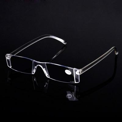 Clear Rimless Reading Glasses Presbyopia Diopter Eyeglasses