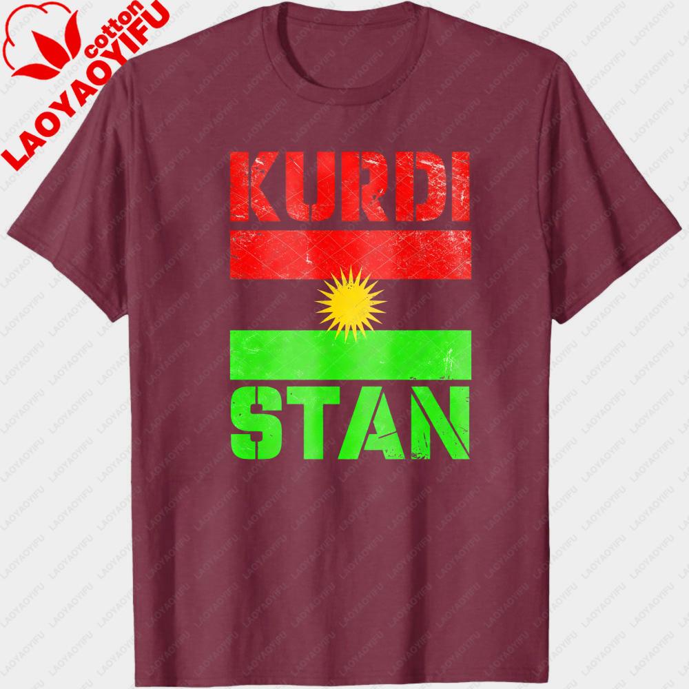 Kurdi Stan Flag Graphic Printed TShirt Kurdish Culture Lovers Casual Gift Shirt Summer Fashion Cotton Short Sleeve Unisex Women T