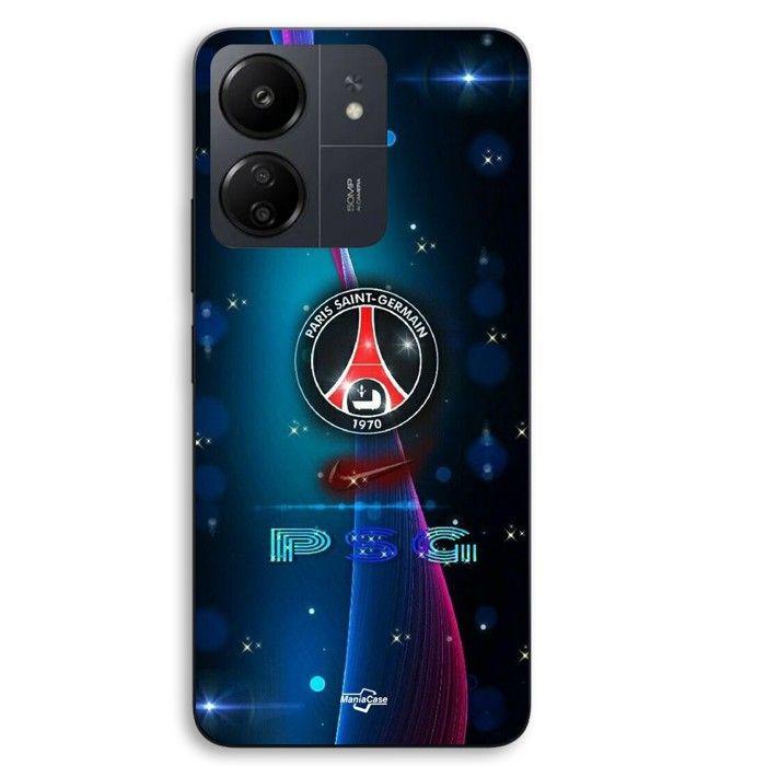Coque de téléphone - MANIACASE - Xiaomi Redmi 13C 4G - Silicone TPU - Motif Nike Paris Saint-Germain - Noir