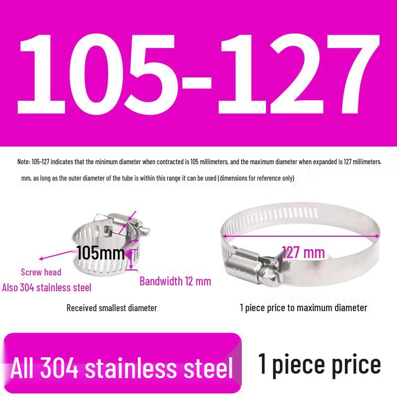 304 Edelstahl Schwerlast Schlauch- und Rohrschelle Clip