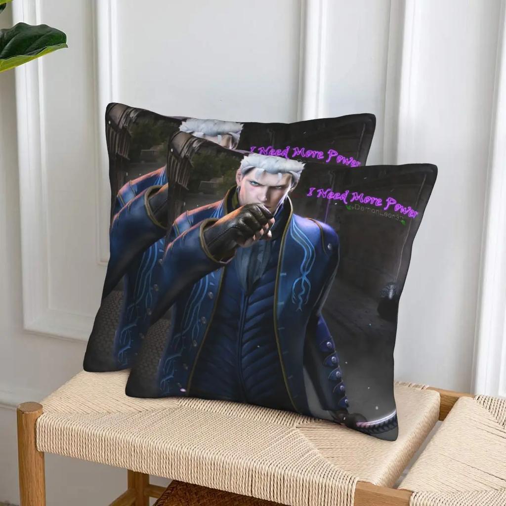 Vergil From The Devil May Cry Series 2 Pcs Square Pillowcase Pillow Cover Cushion Decor Comfort Throw Pillow For Home Car