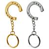 Fashionable Silver Tone Horseshoe Keyring Charm Sturdy Snaffle Bit Designs Keychain for Horse Lovers Decoration
