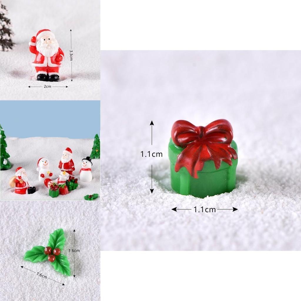 Bezaubernde Miniatur-Ornamente aus Kunstharz mit Weihnachtsmann und Schneemann für festliche DIY-Dekoration