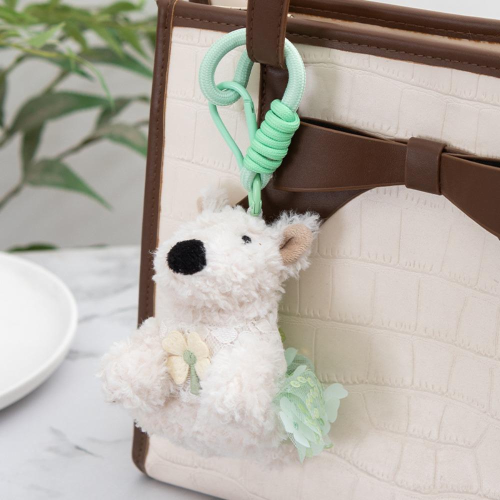 Cartoon Animal Plush Puppy Doll Keychain Anti-lost Car Hanging Pendant  Kids Birthday Gift