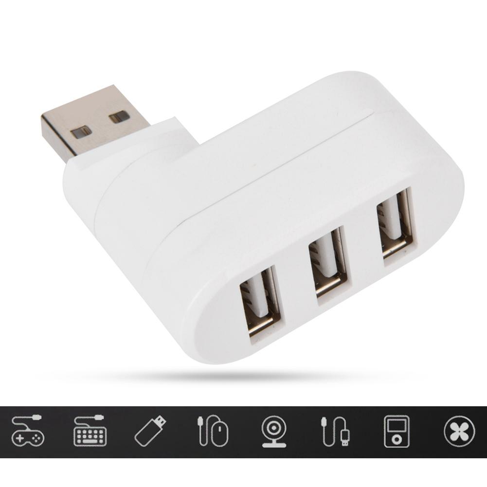 USB Hubs Ports USB 2.0 Mini Rotate Splitter Adapter Hub for PC Notebook Laptop Mac White
