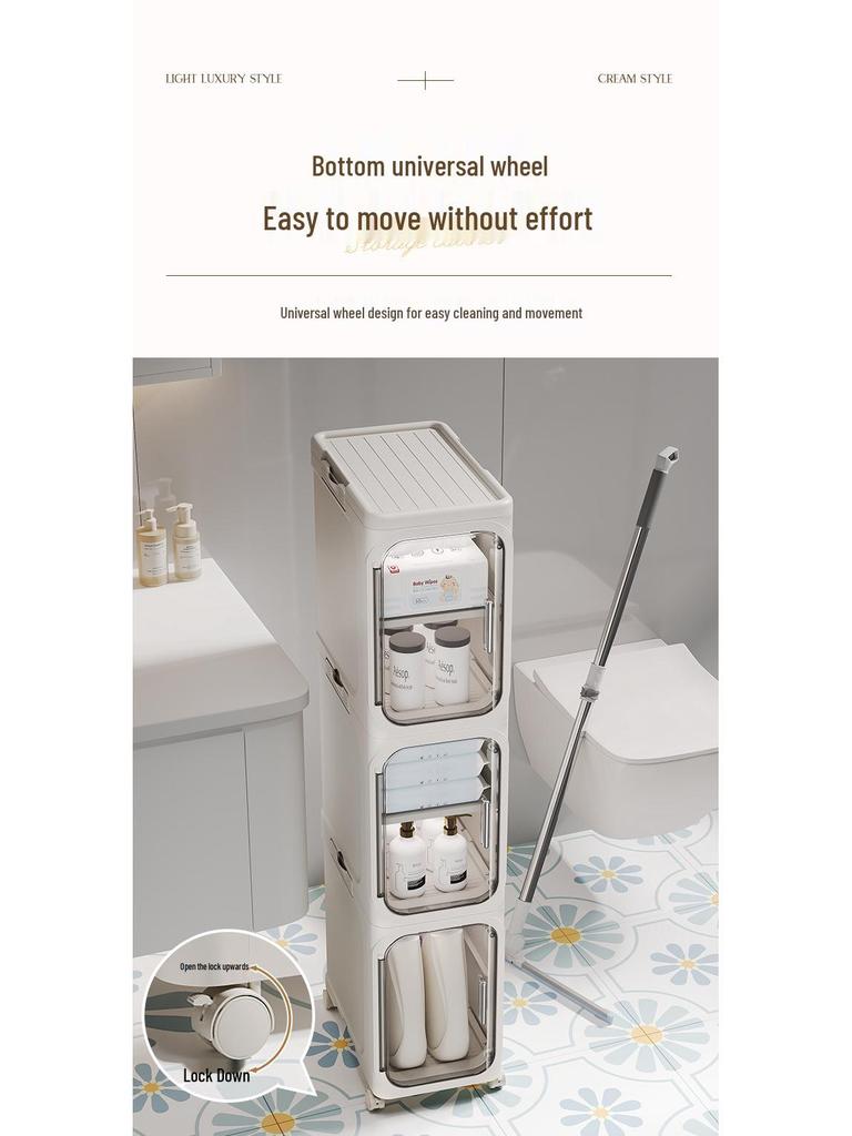 Foldable Bathroom Gap Storage Cabinet with Drawers