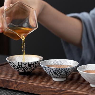 Hand Gilded 999 Sterling Silver Tea Cup Ceramic Tea Cup Inlaid with Silver Tea Lamp Kung Fu Tea Cup Gilded Silver Master Cup