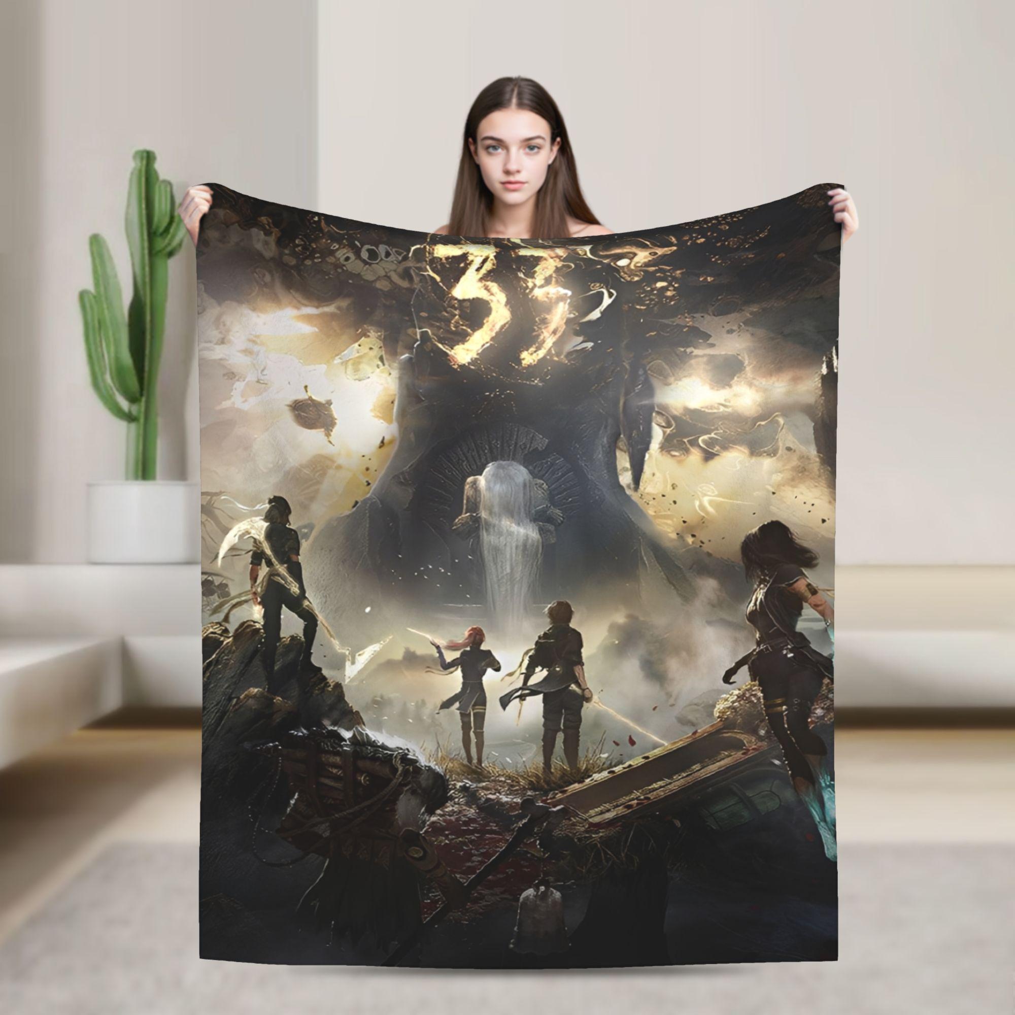

Clair Obscur Expedition 33 Gustave Flannel Throw Blankets Video Game for Couch Knitted Blanket Travel Warm Portable Quilt 75x90cm