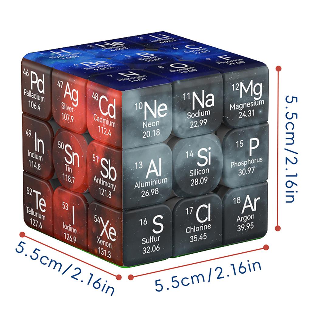 Magic Cube 3x3x3 3D UV Periodic Table Color Painting Stress Relief Puzzle Professional Smooth Speed Game Children's Toys Gifts