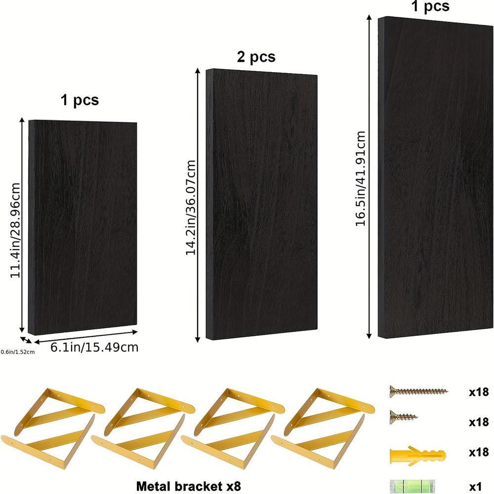 Solid Wood Wall-Mounted Shelf for Living Room and Entrance Display
