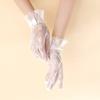 Thin Bridal Gloves Bow Mesh Lace Gloves Beautiful Wedding Mittens  Festival