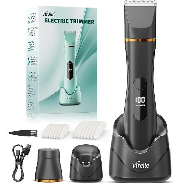 Bikini Trimmer for Women - Painless Waterproof Electric Razor Remover Foil Shaver for Leg, Body, Armpit & Facial Hair, Cordless with Ceramic