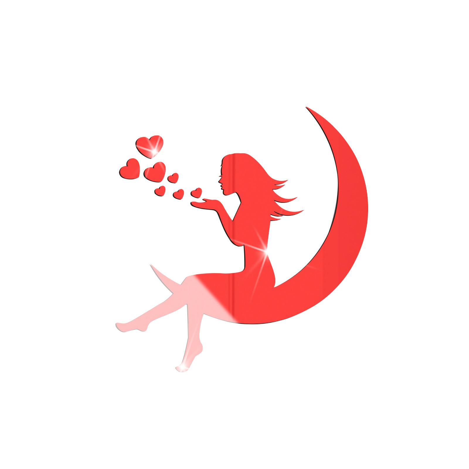 

3D-наклейка на зеркало ко Дню святого Валентина, акриловая водонепроницаемая самоклеящаяся бумага красный