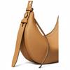 Tory Burch Romy Zipper Closure Adjustable Shoulder Strap Leather Crescent Bag Women Shoulder Bag Tiramisu 178677-227