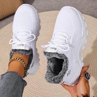 New Women's Athletic Cotton Boots with Fleece Lining Thickened, Slip-Resistant, Versatile Shoes