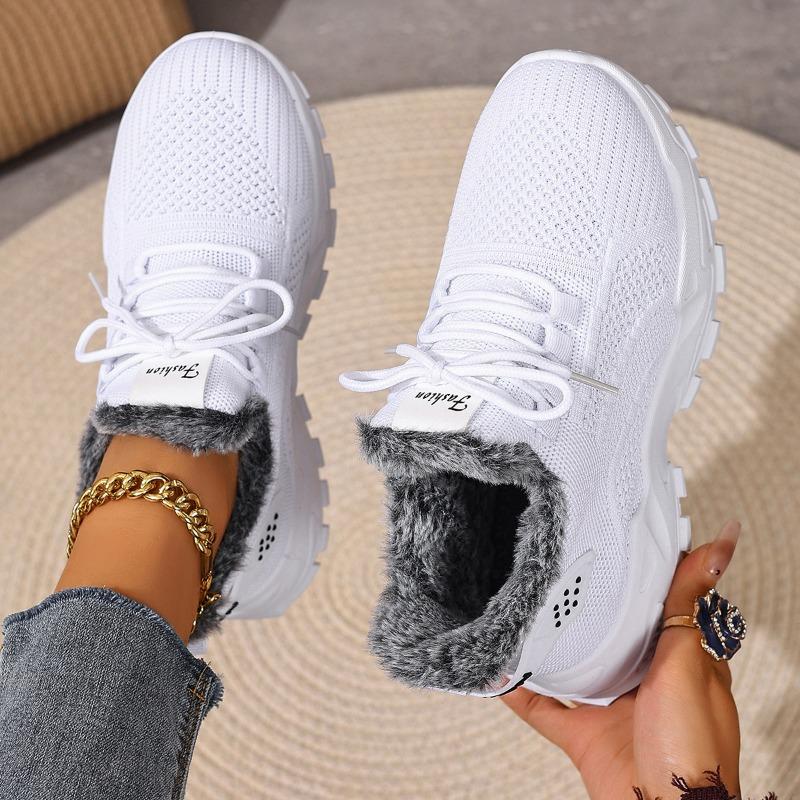 New Women's Athletic Cotton Boots with Fleece Lining Thickened, Slip-Resistant, Versatile Shoes