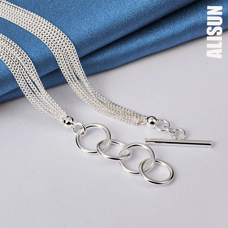 925 Sterling Silver Small Bead Grape Necklace Fashionable Wedding Jewelry