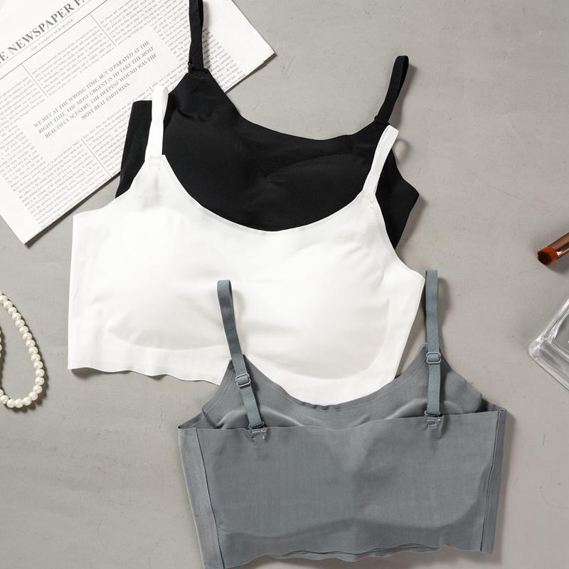 Sommer Dame Push Up Ice Silk Sømløs BH Polstret Undertøy Tynne BH-er Lingeri Bralette