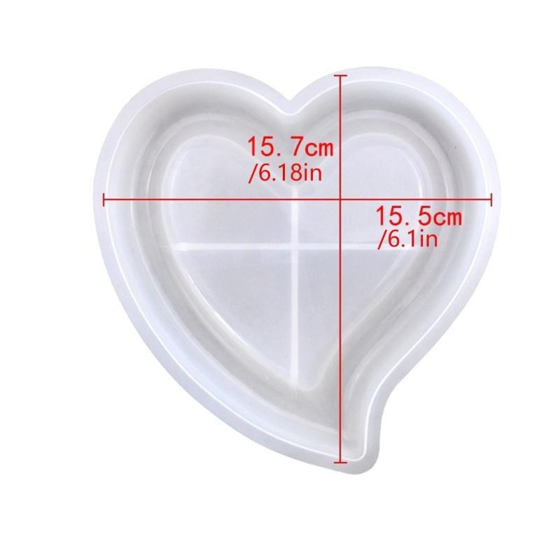 3Pieces Heart Shape Silicones Mold Flexible Design For Epoxy Jewelry Container Tray Home Decorations Crafting Mould