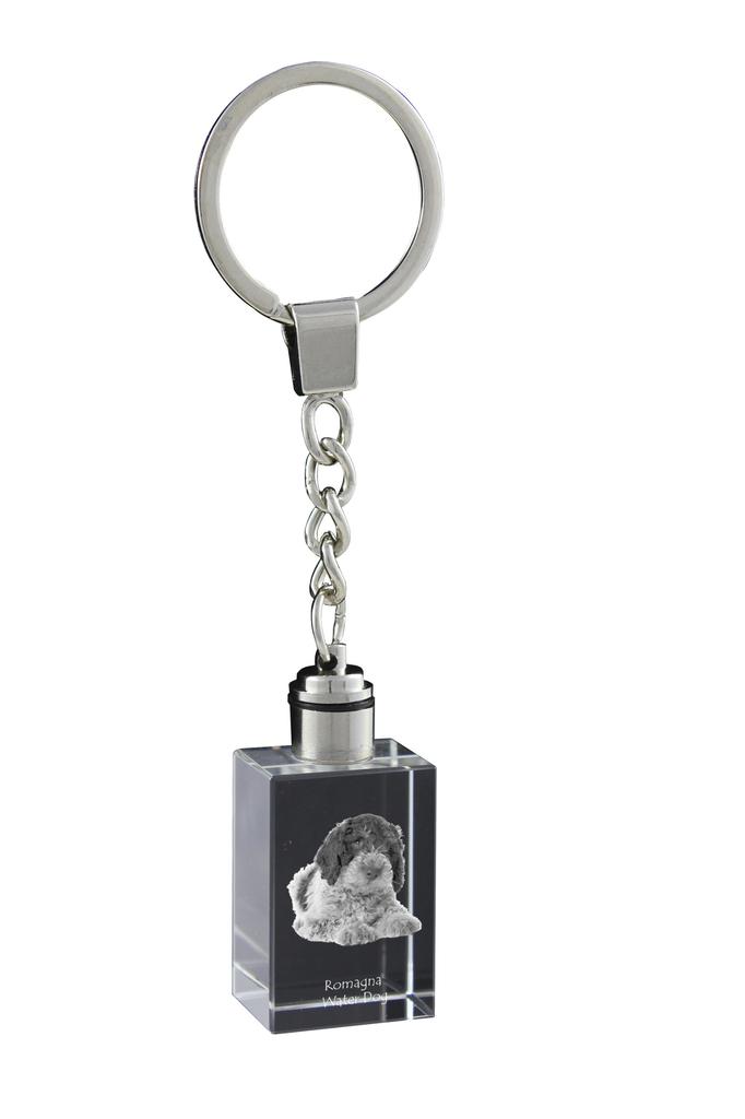 Romagna Water Dog - Kryształowy brelok ze zdjęciem psa, podświetlany brelok, wyjątkowy prezent od marki Art-Dog