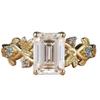 Luxuriöser europäischer und amerikanischer INS-Stil quadratischer Zirkonring modischer vielseitiger Blumen-Damenring neuer Schmuck