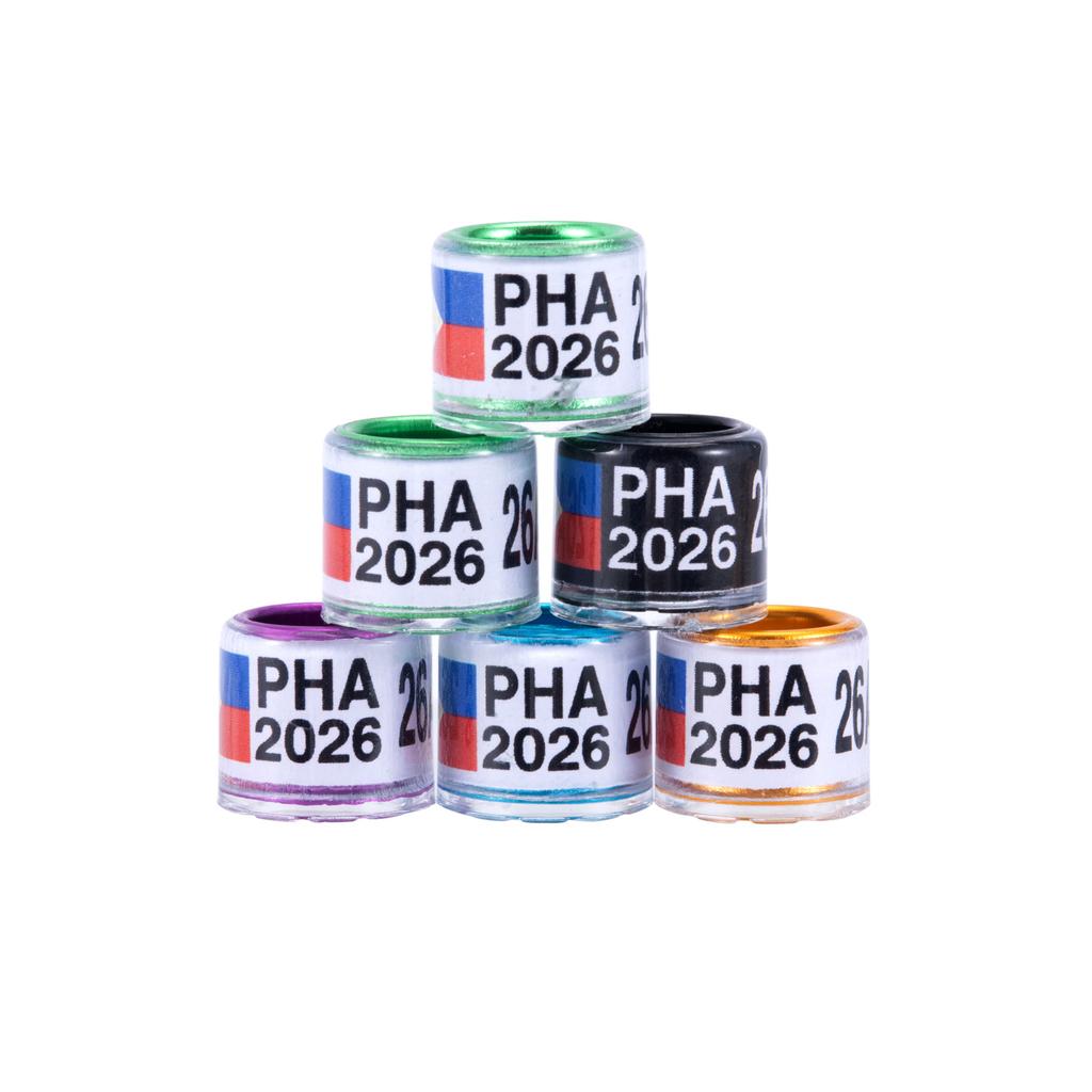 20 st 8 mm PHA 2025/2026 Duvfotsringar Aluminium Plast Fågel Papegoja Identifiering Fotring med Nummer Fågelbärande Tillbehör