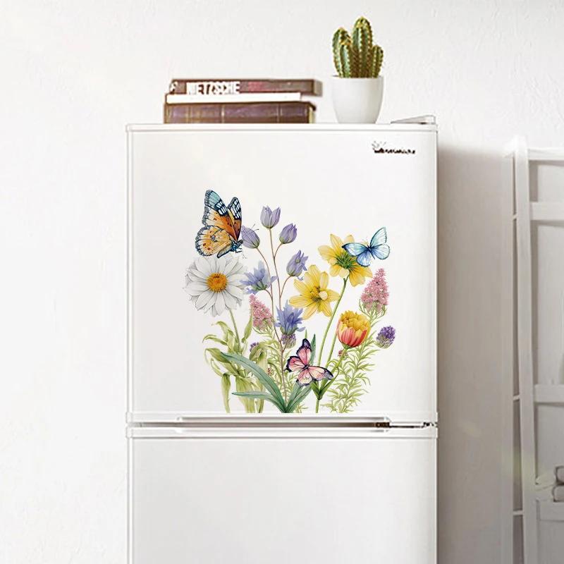 Flower Butterfly Wall Stickers Decoration Home Decals Flower Bathroom WC Toilet Sticker Self Adhesive Removeble Mural Stickers