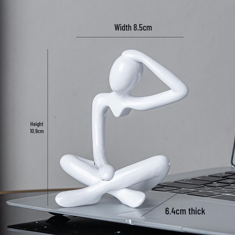 Abstrakte Yoga Denker Ornament: Niedliche Plastikfigur zur Wohnzimmerdekoration