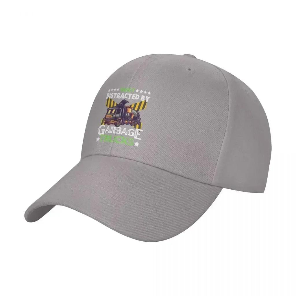Easily Distracted By Garbage Trucks Baseball Cap Fashionable Hat Man For The Sun Custom Hat Black Mens Womens