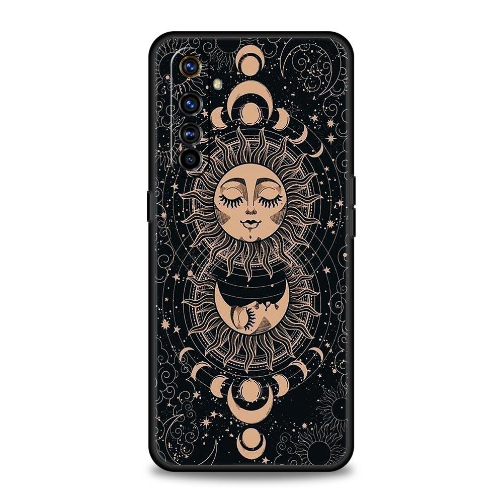 Soft TPU Case For Realme C67 C63 C55 C53 C25 C21 10 11 12 13 GT 2 3 5 Pro Plus 5G Shockproof Phone Cover Funny Sun Moon Face Bag