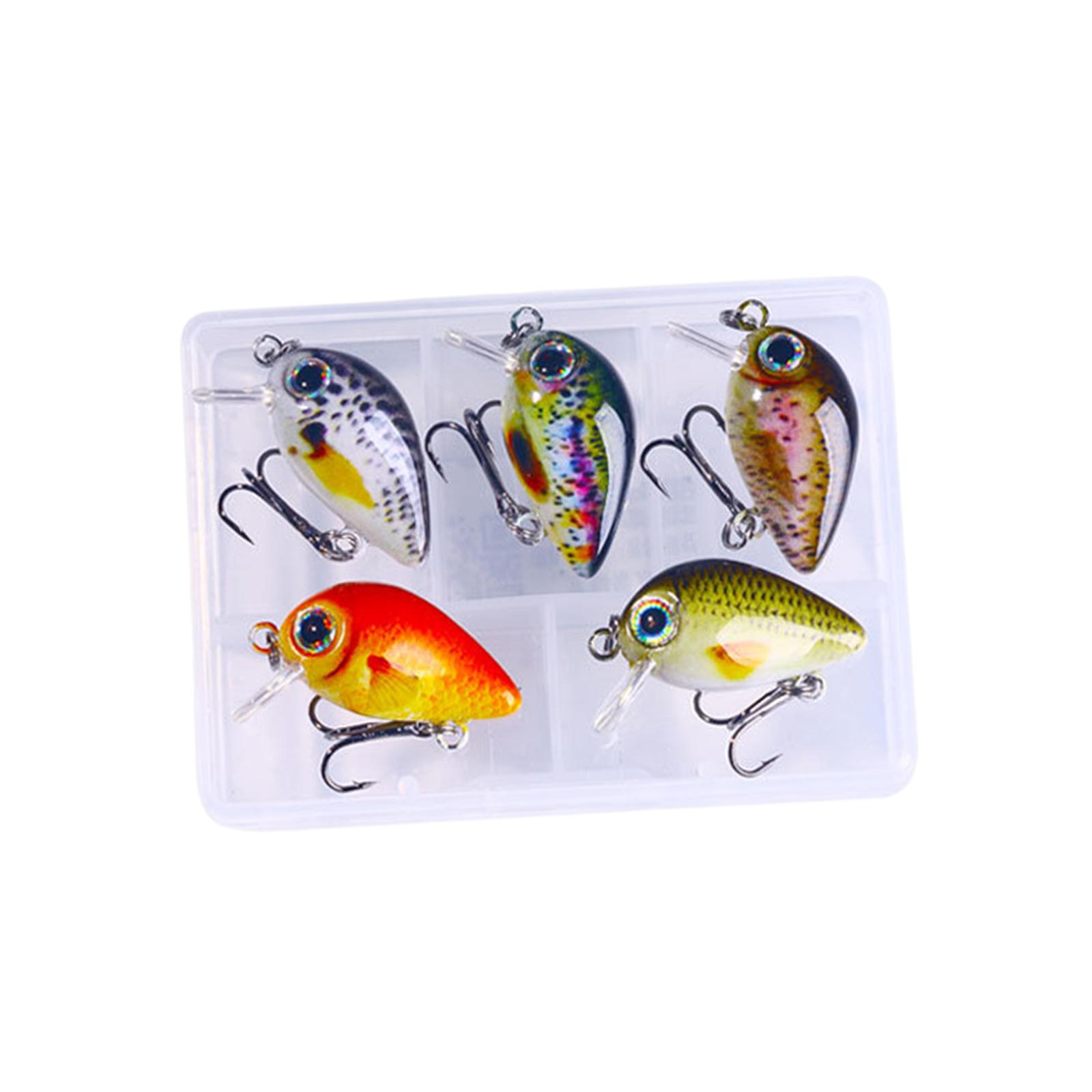 5 Pieces Mini Crank Fishing Lures Topwater Lures for Redfish Walleye