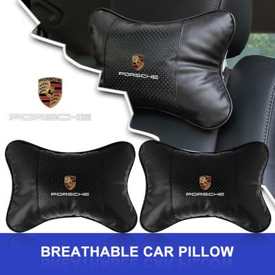 Fashion Car Seat Headrest Auto Logo Neck Pillow Car Accessories For 911 918 928 944 968 Boxster Carrera-GT Cayenne Macan Panamera