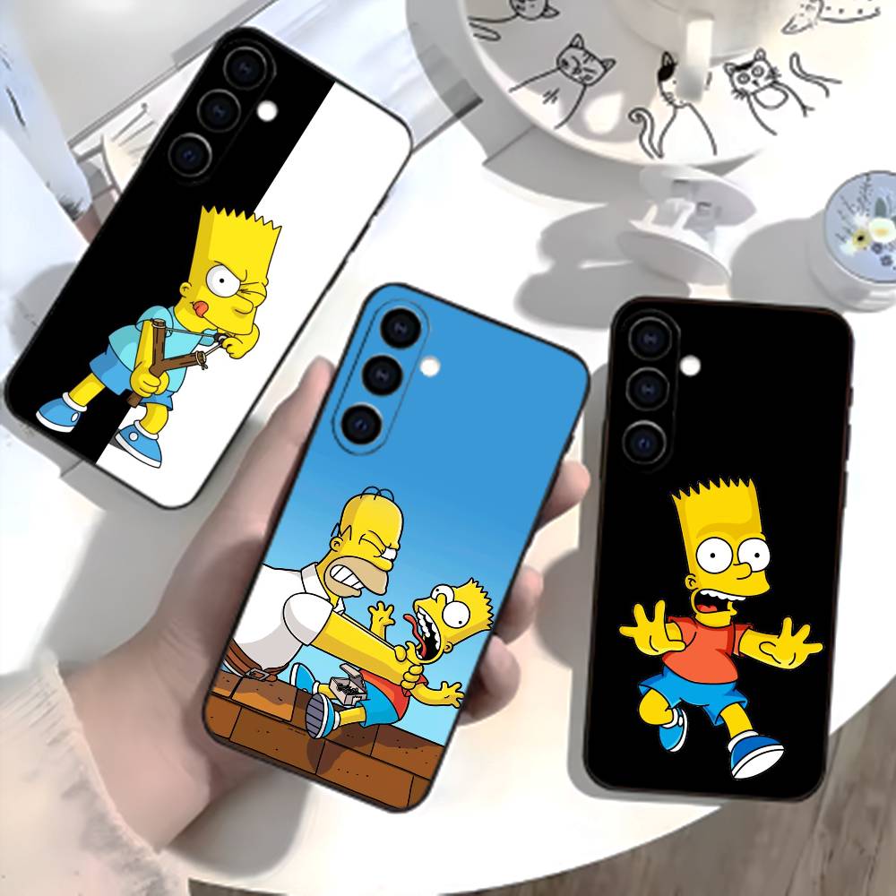 The S-Simpsons Cartoon Phone Case For Samsung Galaxy A73,A72,A71,A70,A52,A51 Others Soft Black Cover