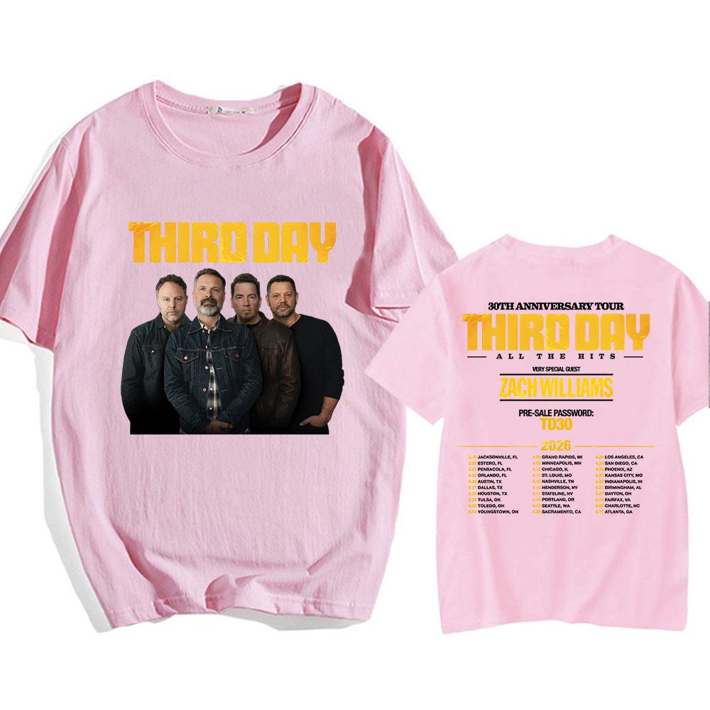 Third Day 30th Anniversary Tour 2026 T-shirt All The Hits Rock Band Fashion Tshirts Short Sleeve Cotton Male T Shirt O-neck Tees