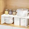 Kitchen Stretchable Cabinet Shelf Cupboard Separated Storage Space-Saving Stackable Layered Shelf Kitchen Storage Accessories