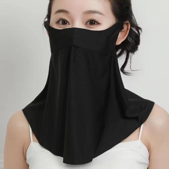 Face Guard with Elastic Strap Ultra-Wide Coverage Double-Layer Structure UPF 50+ UV Protection Cycling Face Protector