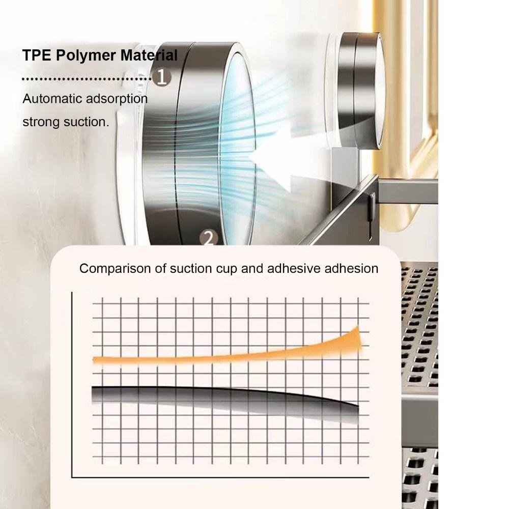 Wall Mount Shower Storage Shelf Carbon Steel Shampoo Storage Rack Suction Cup Bathroom Rack  Corner