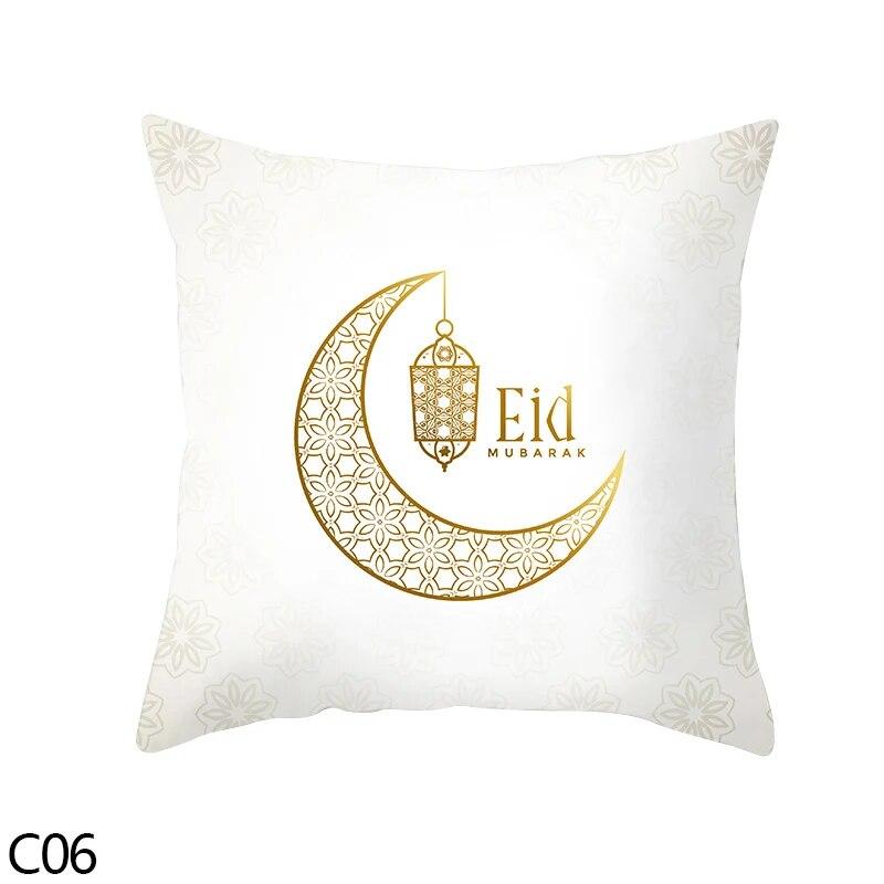 Muslim  Ramadan Eid Mubarak Print Sofa Cushion Cover Pillowcase Home Decor Party Car Bedding