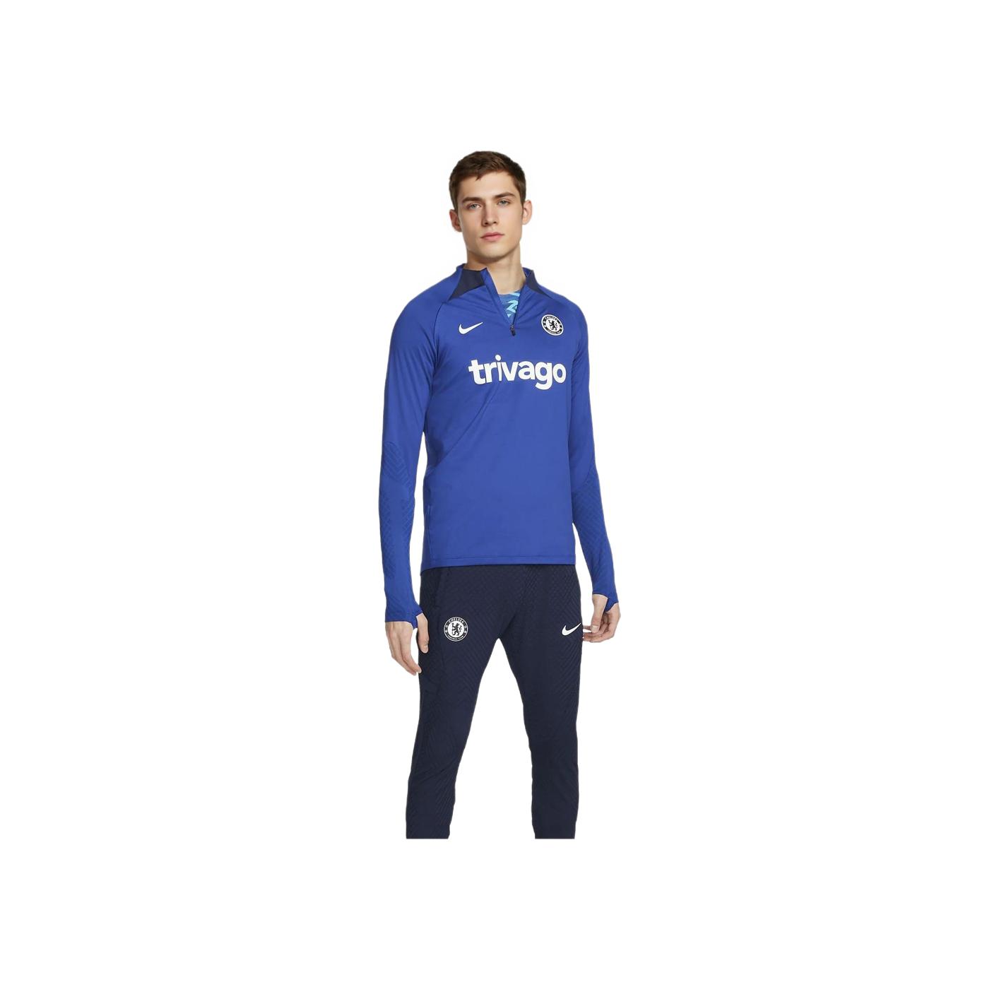 

Футболка Nike Chelsea Fan Edition Professional Soccer Sport с полумолнией, воротником-стойкой, буквенным принтом, дышащая, с круглым вырезом и длинными рукавами DM2455-496 M