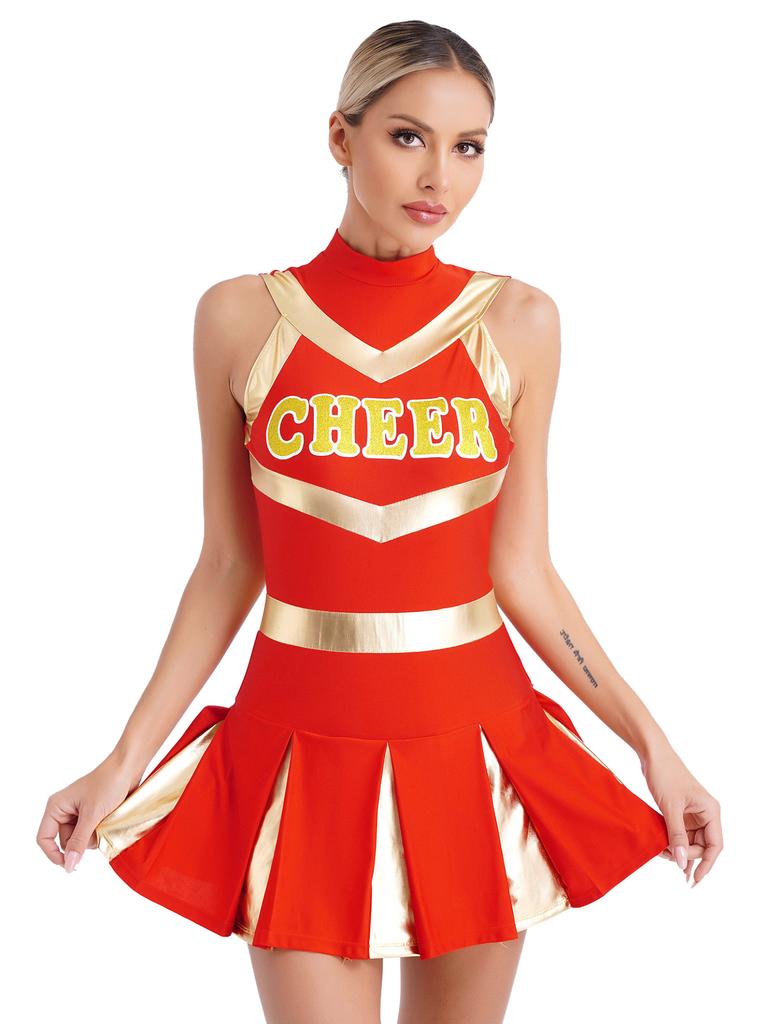 Women Stage Costume Musical Rave Party Show Cheering Team Uniform Fancy Dress Cheerleading Dancewear Cosplay Masquerade Carnival
