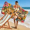 Floral Animals Print Beach Towel, Large Soft Quick Dry Towel for Beach Camping Swimming