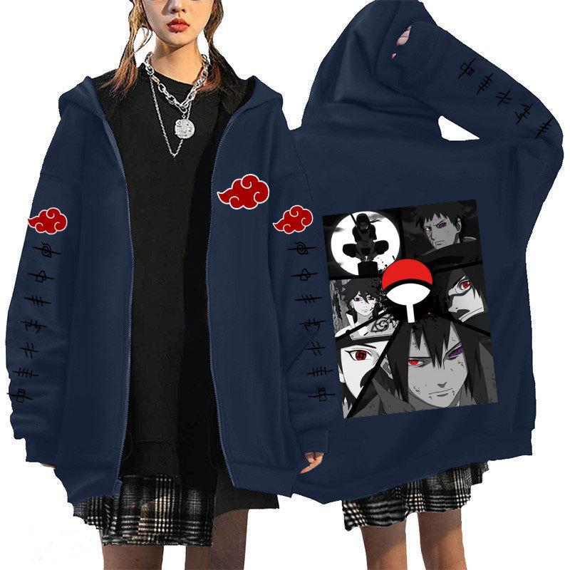 Anime NARUTO Zip Up Hoodie Versatile Unisex Casual Sports Hooded Cardigan Jacket S
