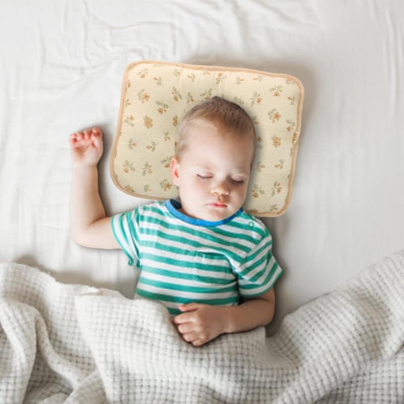 Infant Head Support Pillow for Baby Aged 0 to 12 Months Promoting Healthy Sleep Development with Gentle Cotton Fabric