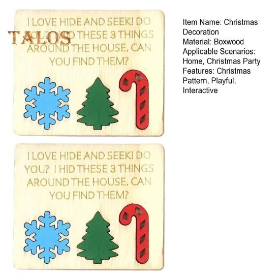 2 Pcs Hide And Seek Set Christmas Wooden Family Game Toy Interactive Xmas Hide And Seek Blocks for Home Festival Party Games