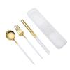 Stainless Steel Spoon Fork Chopsticks Set Storage Box Tableware Coffee Snacks Fruit Dessert Portable Spoon Fork Chopstick Set
