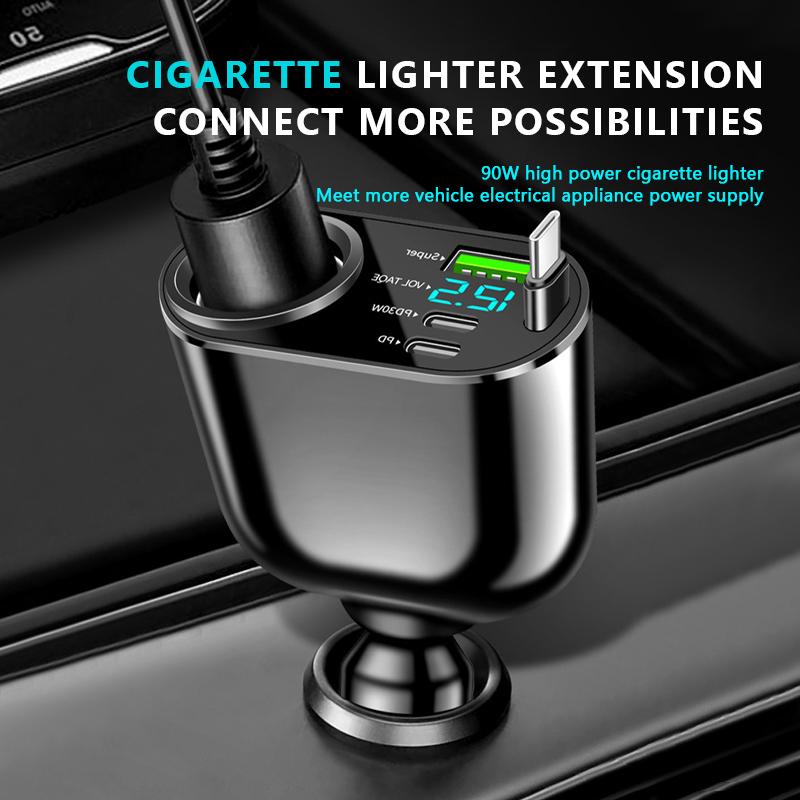 SEAMETAL Car Charger 66W USB Super Charge Phone Charger Adapter PD USB-C QC3.0 Multi Port Phone Charging