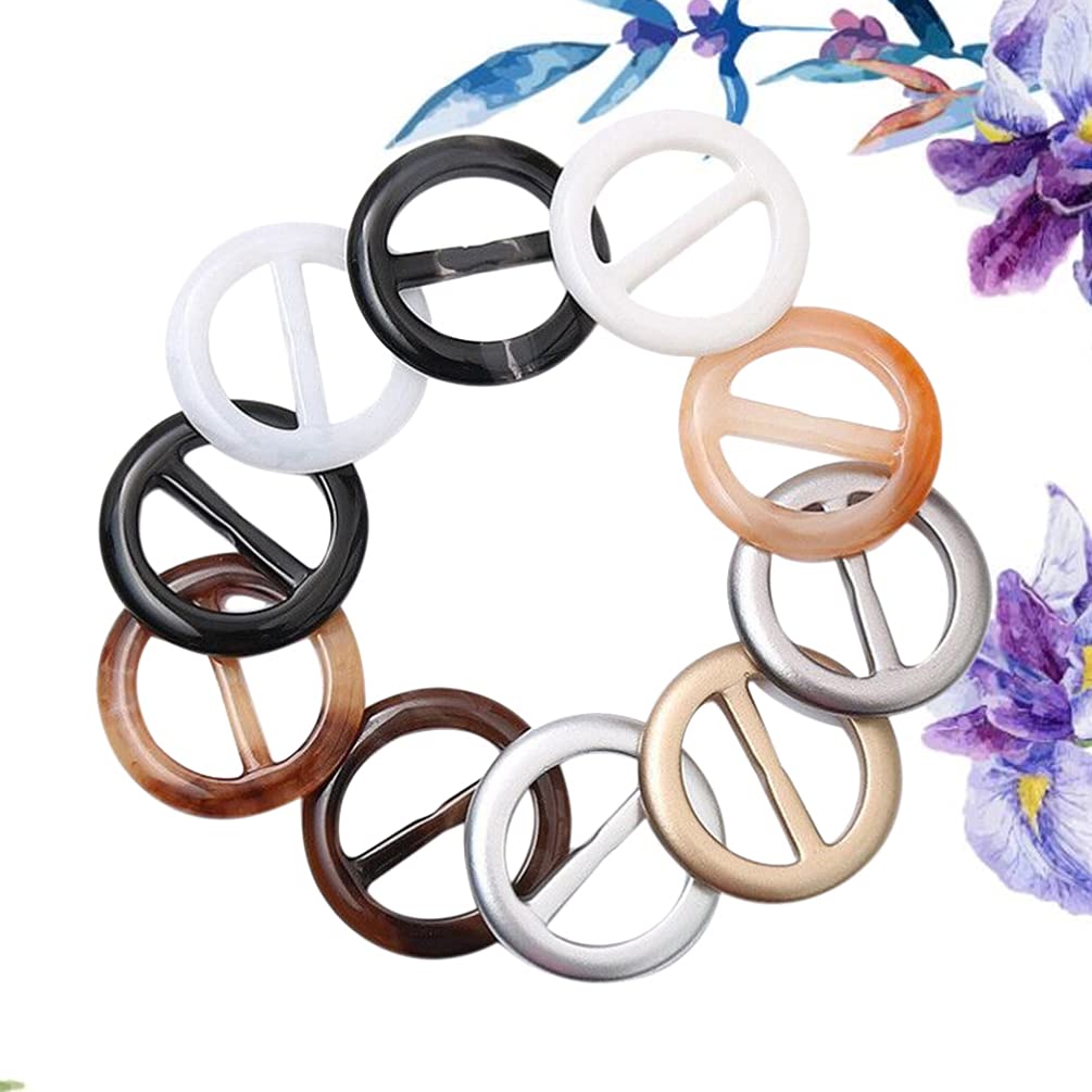 FOMIYES 20pcs Tee Shirt Clips T-Shirt Scarf Clips Rings Clothes Wrap Holder Fashion Round Circle Clips Belt Buckles for Women Girls