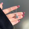 Women's Silver Titanium Steel Necklace with Micro-Inlaid Zircon - Elegant, Durable Clavicle Chain Jewelry